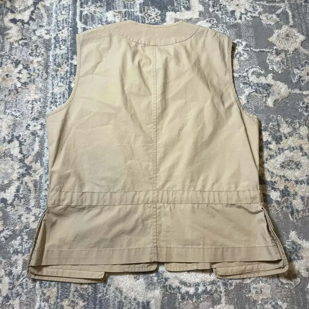 Calvin Klein Vintage Khaki Cotton Utility Safari Vest with Pockets Size 4 - Picture 4 of 5